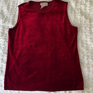 Kathie Lee collection short sleeve velvet top